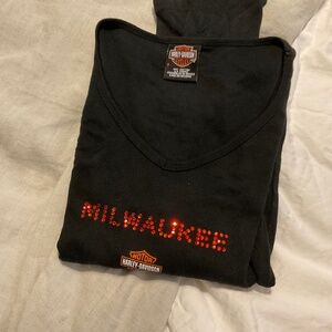Harley Davidson Small Long Sleeve Milwaukee Tee Black